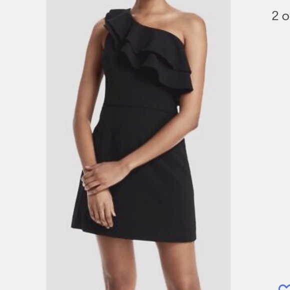 French Connection Dresses & Skirts - French Connection Black Whisper One Shoulder Ruffled Dress Size 4